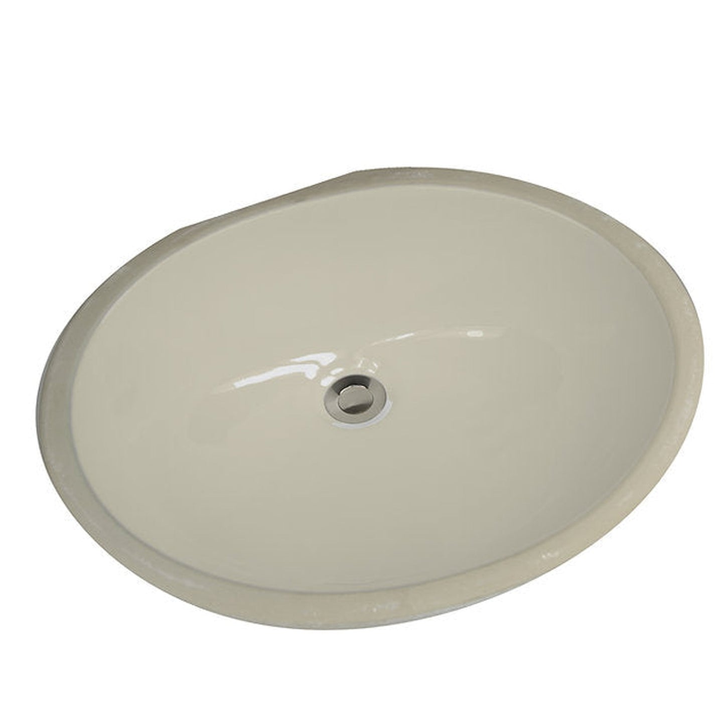 Nantucket Sinks Great Point 20" W x 16" D Oval Porcelain Enamel Glaze Undermount Ceramic Sink In Bisque With Oveflow