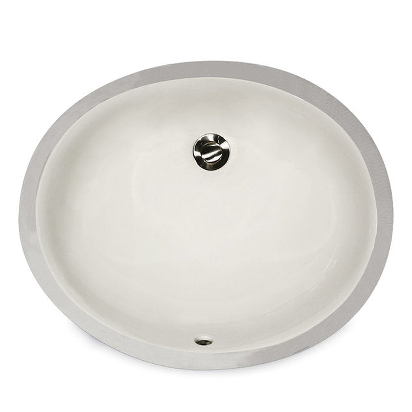 Nantucket Sinks Great Point 20" W x 16" D Oval Porcelain Enamel Glaze Undermount Ceramic Sink In Bisque With Oveflow