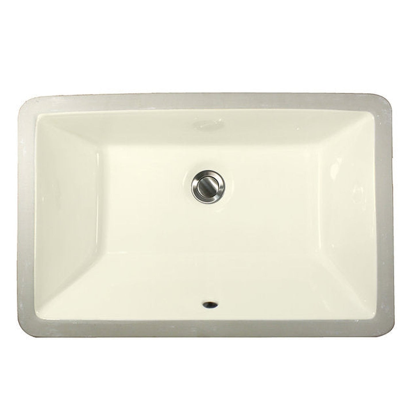 Nantucket Sinks Great Point 21" W x 14" D Rectangular Porcelain Enamel Glaze Undermount Ceramic Sink In Bisque With Oveflow