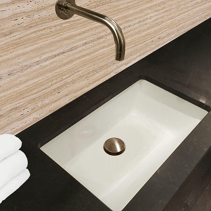 Nantucket Sinks Great Point 21" W x 14" D Rectangular Porcelain Enamel Glaze Undermount Ceramic Sink In White With Oveflow