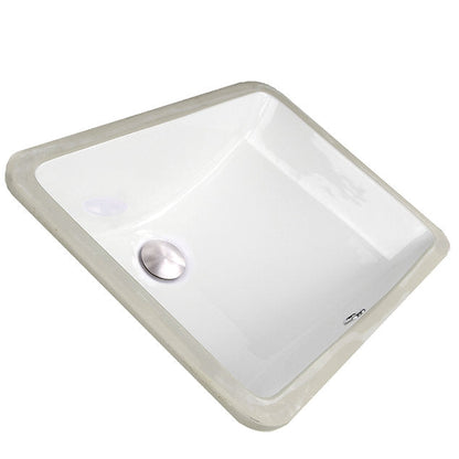 Nantucket Sinks Great Point 21" W x 15" D Rectangular Porcelain Enamel Glaze Undermount Ceramic Sink In White With Oveflow