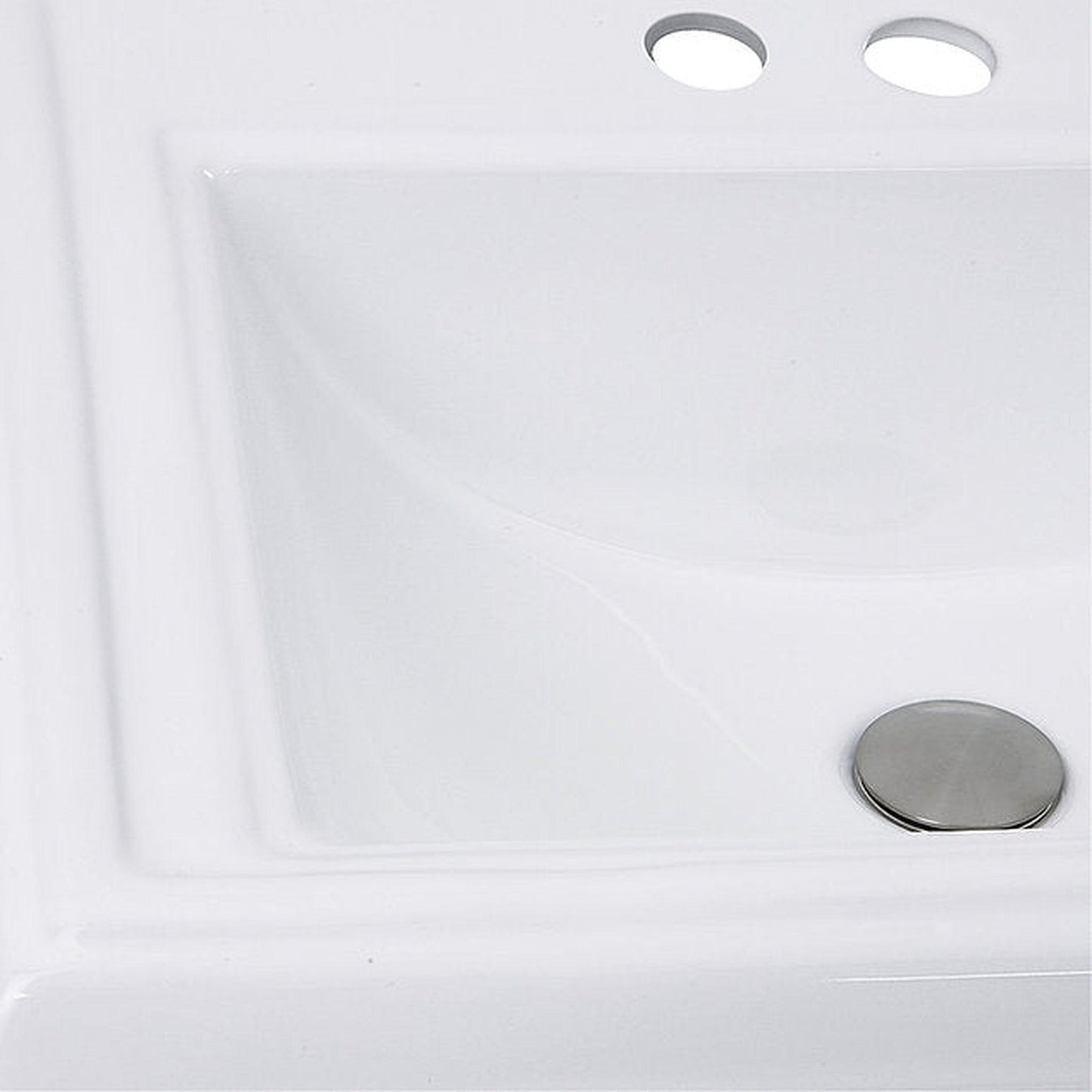 Nantucket Sinks Great Point 23" 3-Hole 4" Centerset Rectangular Drop-In Porcelain Enamel Glazed White Ceramic Vanity Sink