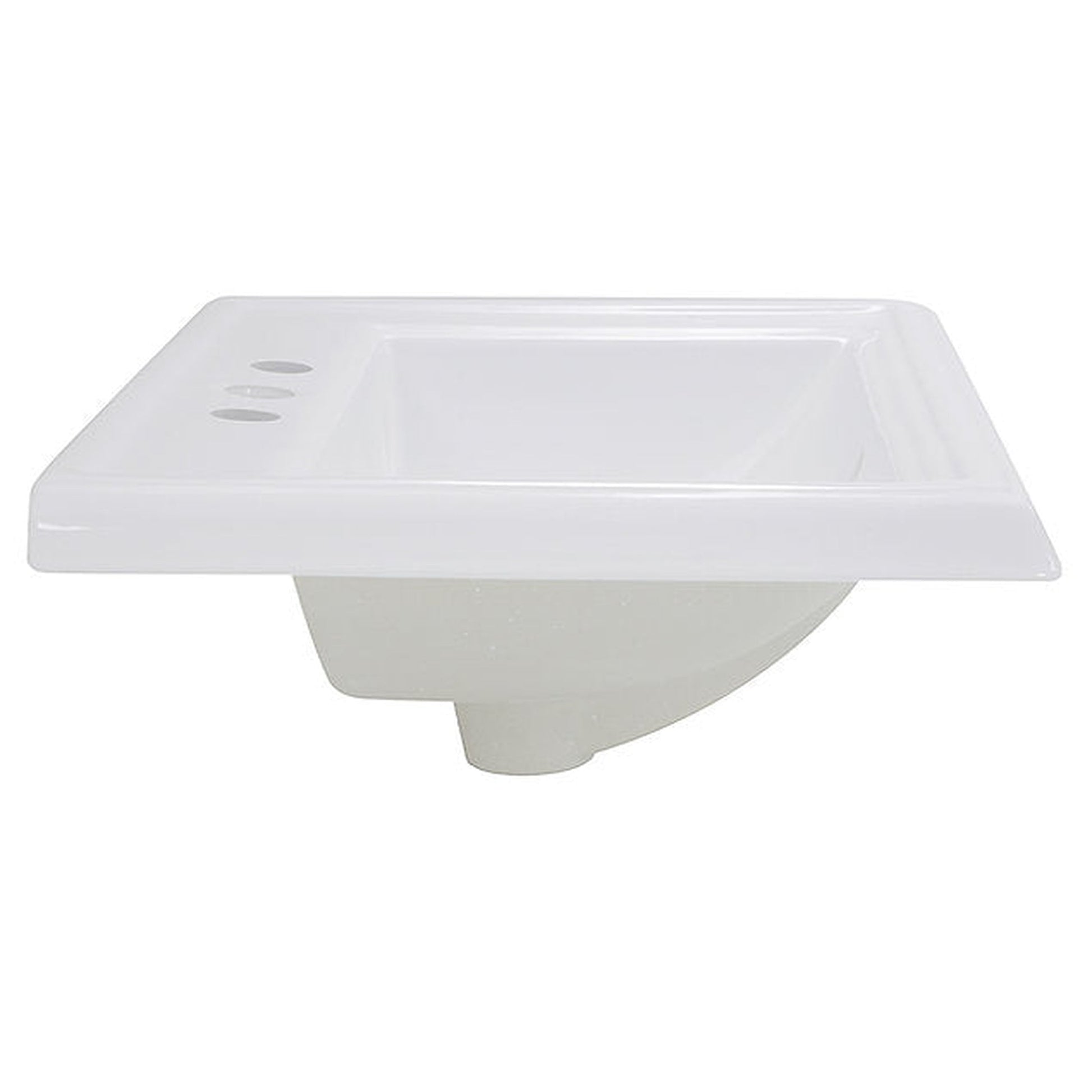 Nantucket Sinks Great Point 23" 3-Hole 4" Centerset Rectangular Drop-In Porcelain Enamel Glazed White Ceramic Vanity Sink