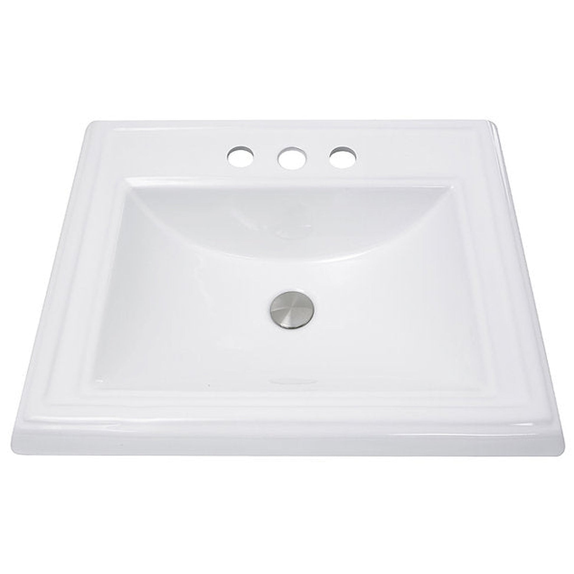 Nantucket Sinks Great Point 23" 3-Hole 4" Centerset Rectangular Drop-In Porcelain Enamel Glazed White Ceramic Vanity Sink