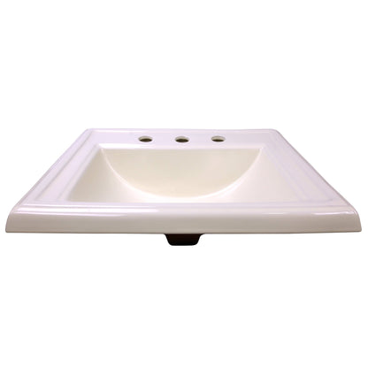 Nantucket Sinks Great Point 23" 3-Hole 8" Centerset Rectangular Drop-In Porcelain Enamel Glazed Bisque Ceramic Vanity Sink