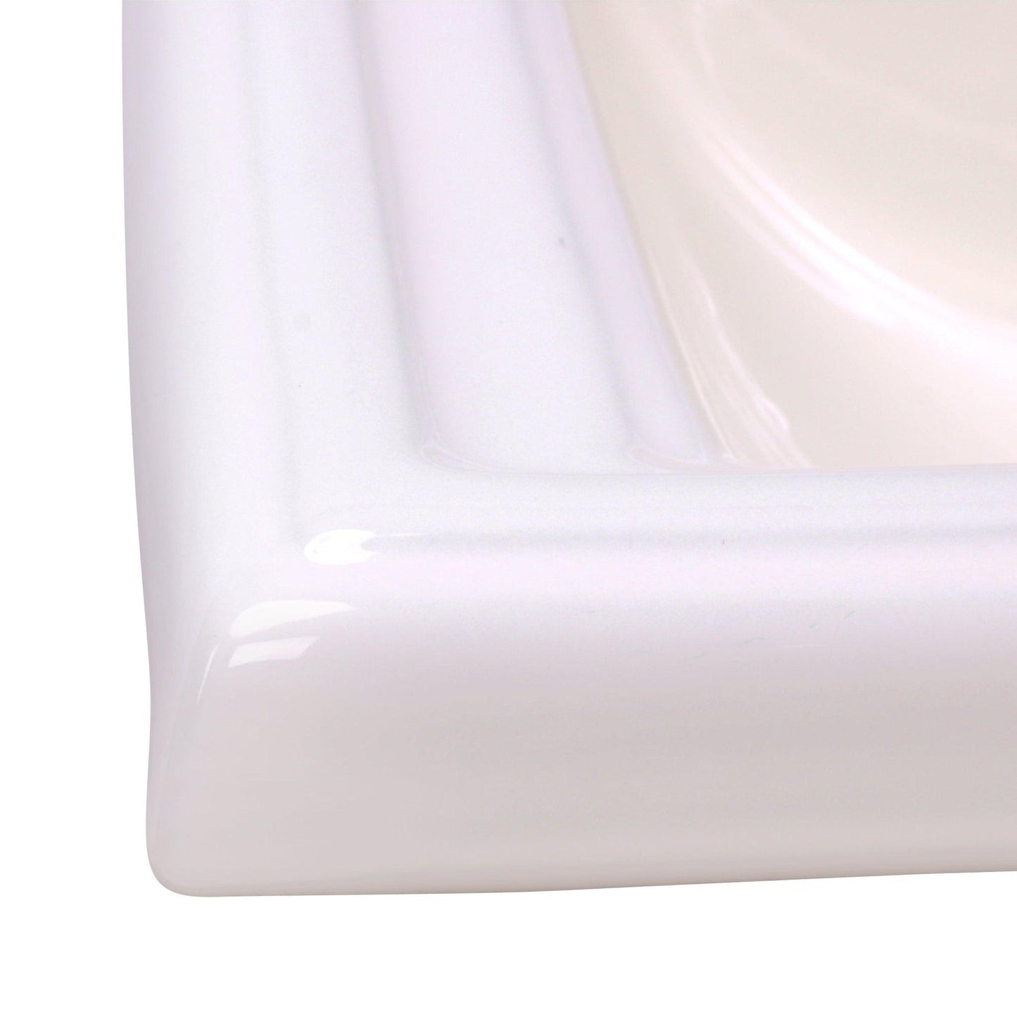 Nantucket Sinks Great Point 23" 3-Hole 8" Centerset Rectangular Drop-In Porcelain Enamel Glazed Bisque Ceramic Vanity Sink