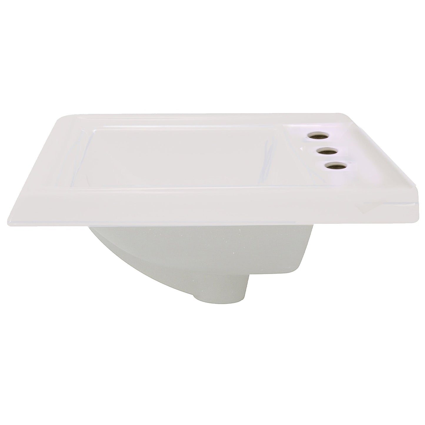 Nantucket Sinks Great Point 23" 3-Hole 8" Centerset Rectangular Drop-In Porcelain Enamel Glazed Bisque Ceramic Vanity Sink