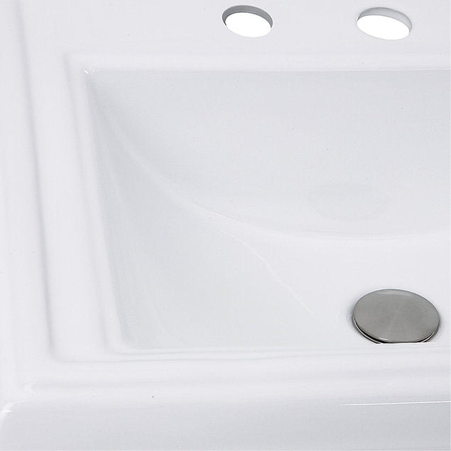 Nantucket Sinks Great Point 23" 3-Hole 8" Centerset Rectangular Drop-In Porcelain Enamel Glazed White Ceramic Vanity Sink