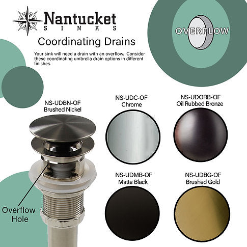 Nantucket Sinks Great Point 23" Rectangular Drop-In Ceramic Vanity Sink