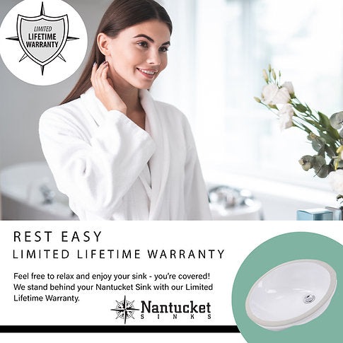 Nantucket Sinks Great Point 23" Rectangular Drop-In Ceramic Vanity Sink