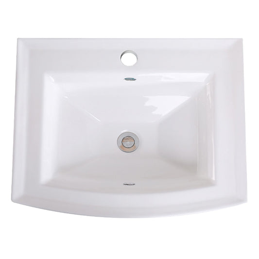 Nantucket Sinks Great Point 23" Rectangular Drop-In Ceramic Vanity Sink