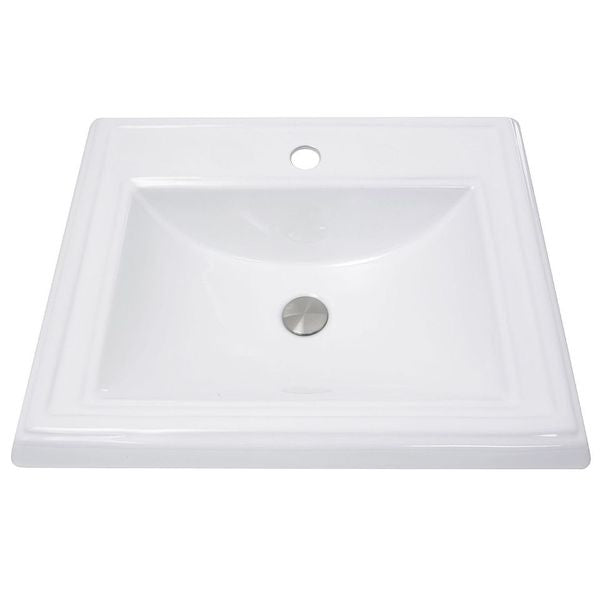 Nantucket Sinks Great Point 23" x 18.25" x 8.75" Rectangular Drop-In Ceramic Vanity Sink