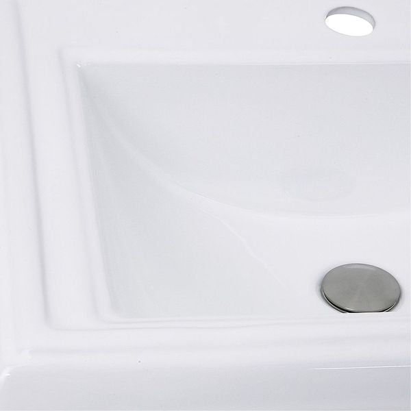 Nantucket Sinks Great Point 23" x 18.25" x 8.75" Rectangular Drop-In Ceramic Vanity Sink