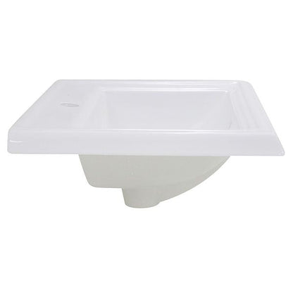 Nantucket Sinks Great Point 23" x 18.25" x 8.75" Rectangular Drop-In Ceramic Vanity Sink