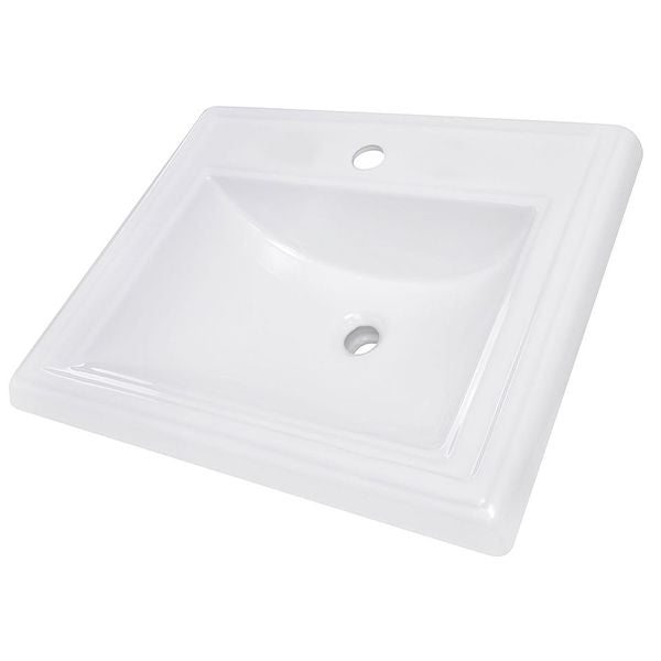 Nantucket Sinks Great Point 23" x 18.25" x 8.75" Rectangular Drop-In Ceramic Vanity Sink