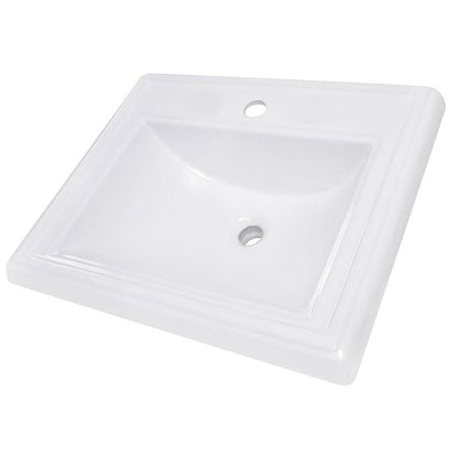 Nantucket Sinks Great Point 23" x 18.25" x 8.75" Rectangular Drop-In Ceramic Vanity Sink