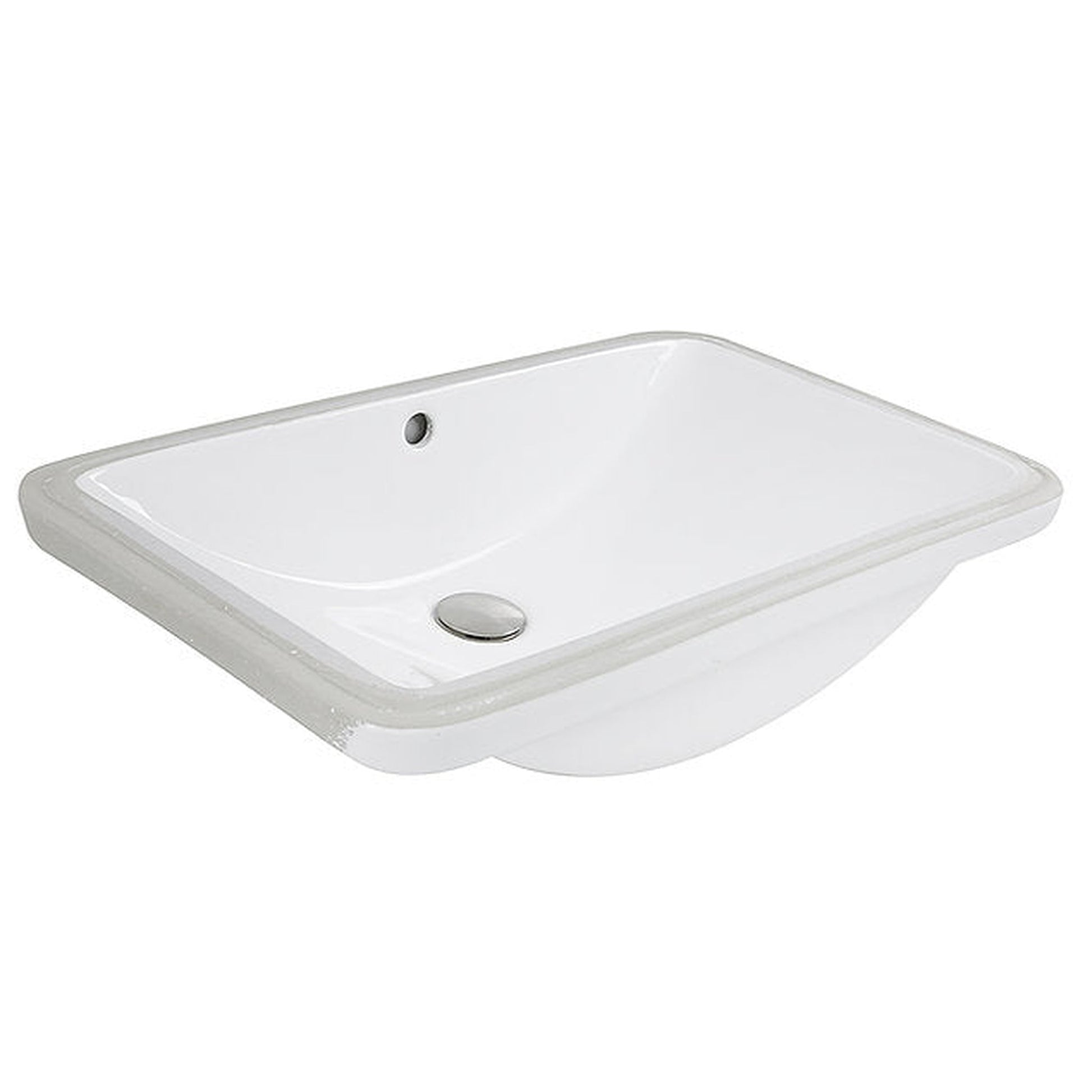 Nantucket Sinks Great Point 24" W x 15" D RectangularPorcelain Enamel Glaze White Ceramic Undermount Sink With Overflow