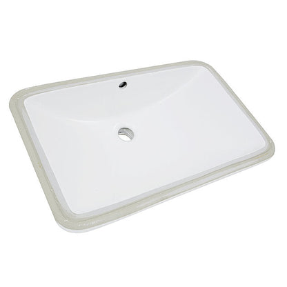 Nantucket Sinks Great Point 24" W x 15" D RectangularPorcelain Enamel Glaze White Ceramic Undermount Sink With Overflow