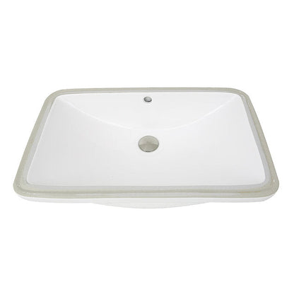Nantucket Sinks Great Point 24" W x 15" D RectangularPorcelain Enamel Glaze White Ceramic Undermount Sink With Overflow