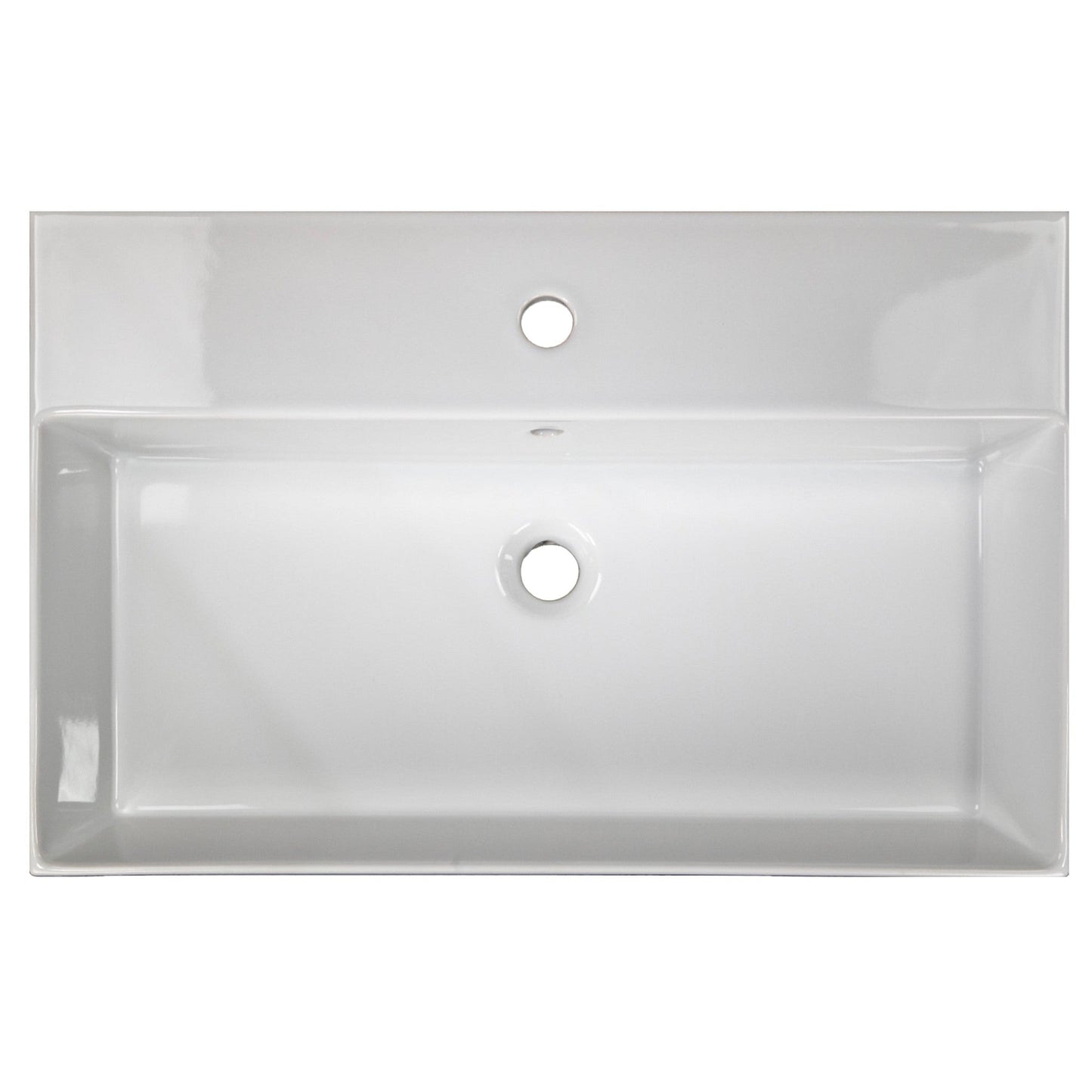 Nantucket Sinks Newport Collection 28" Rectangle Wall-Mounted Glazed White Fireclay Single Bowl Bathroom Sink