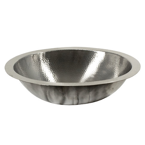 Nantucket Sinks OVS2017 20" Matte Finish Hand Hammered Stainless Steel Oval Sink