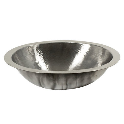 Nantucket Sinks OVS2017 20" Matte Finish Hand Hammered Stainless Steel Oval Sink
