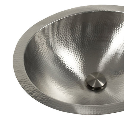 Nantucket Sinks OVS2017 20" Matte Finish Hand Hammered Stainless Steel Oval Sink