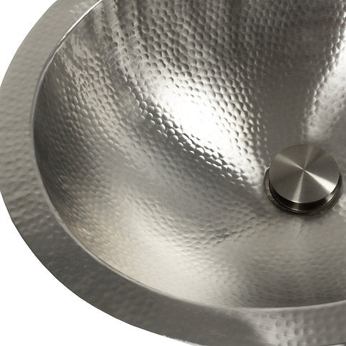Nantucket Sinks OVS2017 20" Matte Finish Hand Hammered Stainless Steel Oval Sink