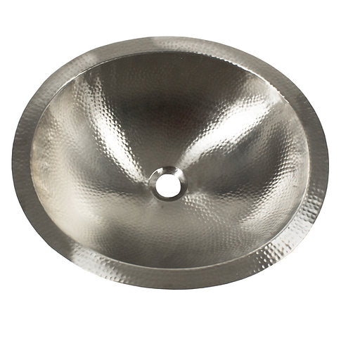 Nantucket Sinks OVS2017 20" Matte Finish Hand Hammered Stainless Steel Oval Sink