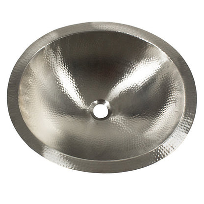 Nantucket Sinks OVS2017 20" Matte Finish Hand Hammered Stainless Steel Oval Sink