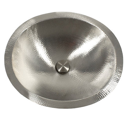 Nantucket Sinks OVS2017 20" Matte Finish Hand Hammered Stainless Steel Oval Sink