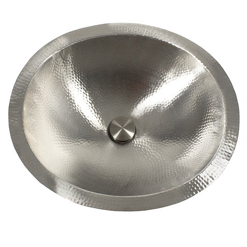 Nantucket Sinks OVS2017 20" Matte Finish Hand Hammered Stainless Steel Oval Sink