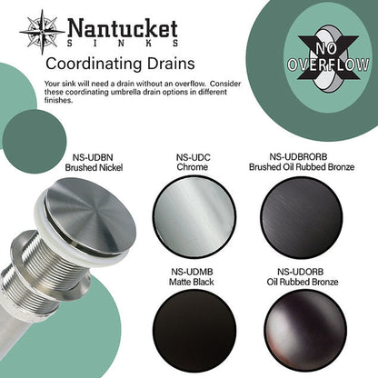 Nantucket Sinks Premium Bath Umbrella Pop-Up Drain in Brushed Oil Rubbed Bronze