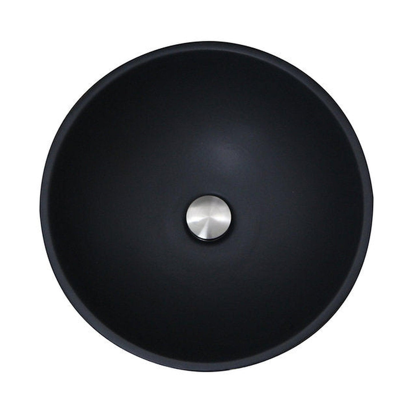 Nantucket Sinks Regatta 17" Round Glazed Matte Black and Gold Drake Fireclay Hand Decorated Vessel Sink