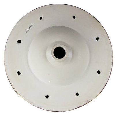 Nantucket Sinks Regatta 17" St. Bart Italian Fireclay Round Glazed White Gold Semi Recessed Vanity Sink