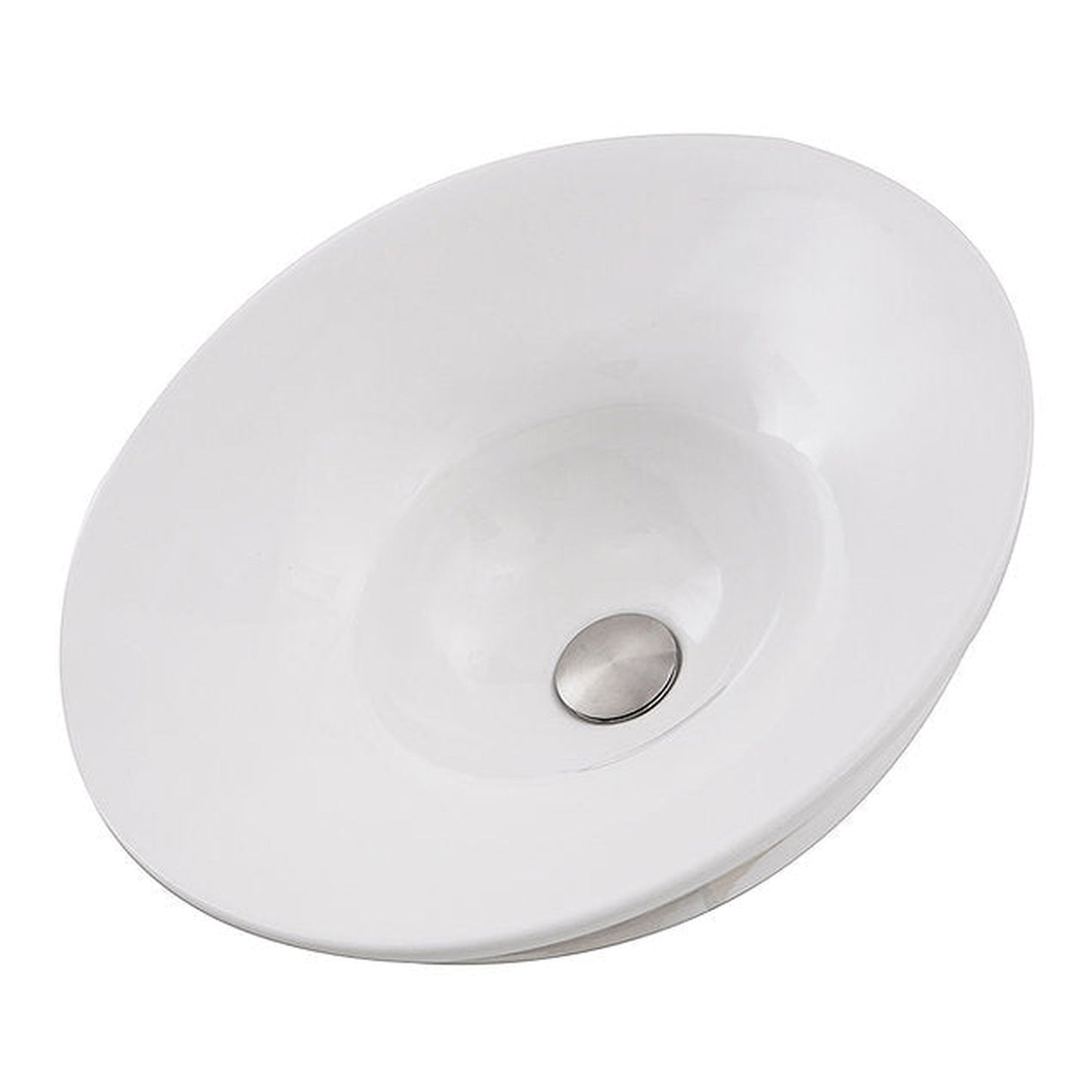 Nantucket Sinks Regatta 18" Dinard Italian Fireclay Round Glazed White Semi Recessed Vanity Sink