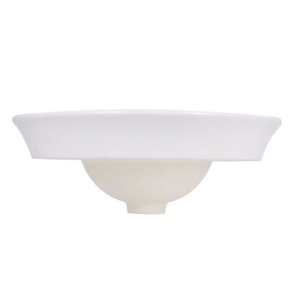 Nantucket Sinks Regatta 18" Dinard Italian Fireclay Round Glazed White Semi Recessed Vanity Sink