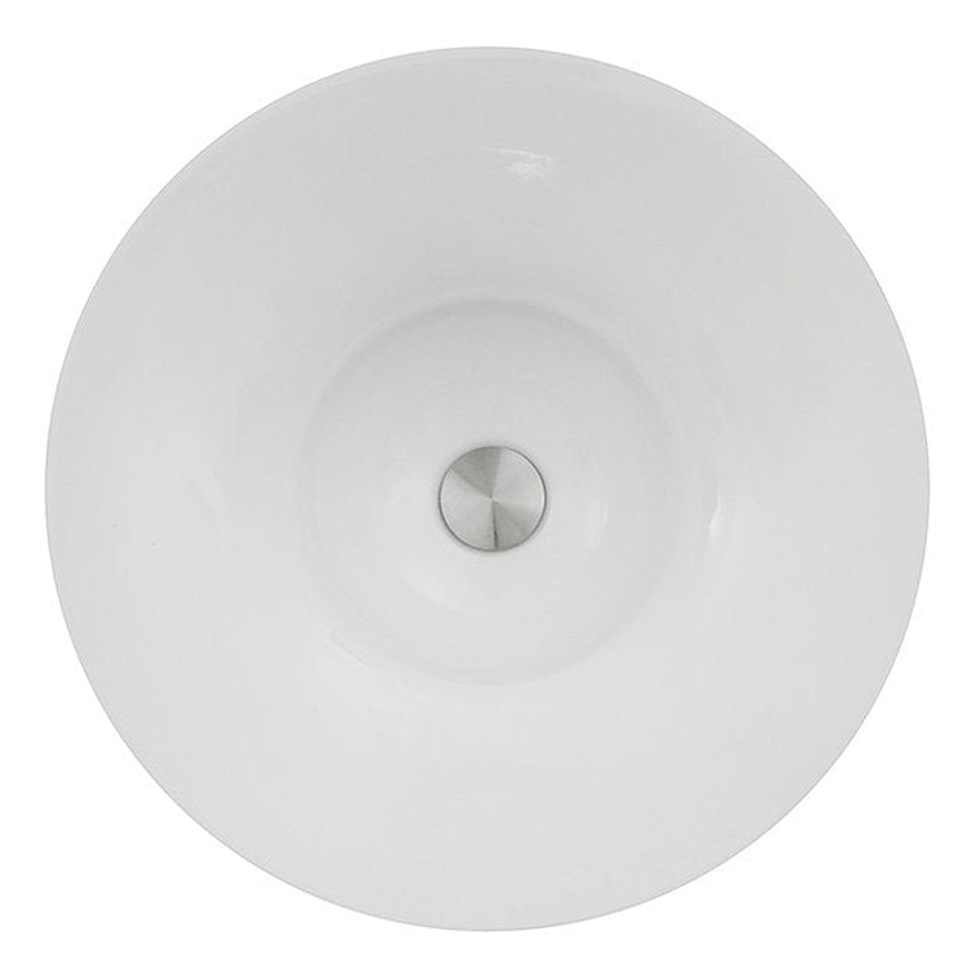 Nantucket Sinks Regatta 18" Dinard Italian Fireclay Round Glazed White Semi Recessed Vanity Sink