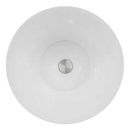 Nantucket Sinks Regatta 18" Dinard Italian Fireclay Round Glazed White Semi Recessed Vanity Sink