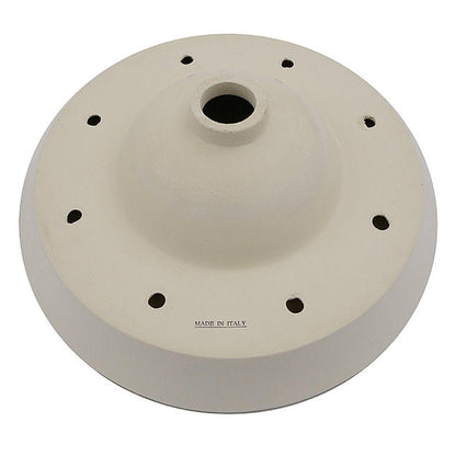 Nantucket Sinks Regatta 18" St. Tropez Italian Fireclay Round Glazed White Blue Semi Recessed Vanity Sink