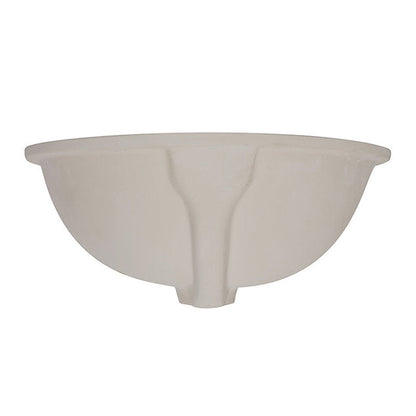 Nantucket Sinks Regatta 19 W" x 16" D Anzio Italian Fireclay Oval Glazed White With Gold Accent Undermount Vanity Sink