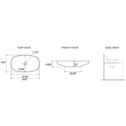 Nantucket Sinks Regatta 25 W" x 15" D Dubai Italian Fireclay Oval Glazed Gold Vessel Vanity Sink