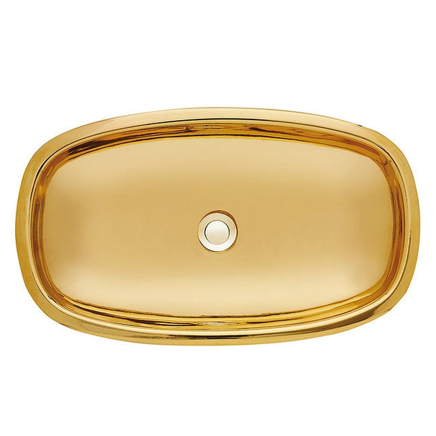 Nantucket Sinks Regatta 25 W" x 15" D Dubai Italian Fireclay Oval Glazed Gold Vessel Vanity Sink