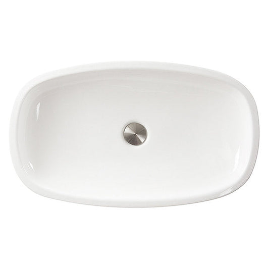 Nantucket Sinks Regatta 25 W" x 15" D Portofino Italian Fireclay Oval Glazed White Vessel Vanity Sink