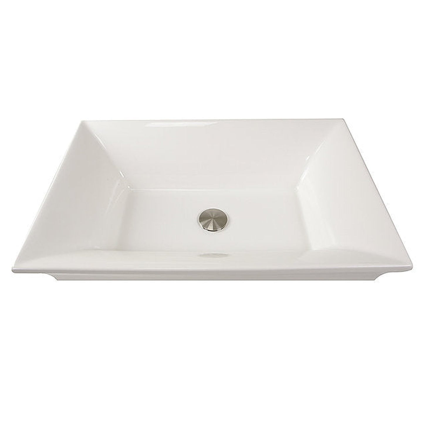 Nantucket Sinks Regatta 25" W x 17" D Cannes Italian Fireclay Rectangular Glazed White Semi Recessed Vanity Sink