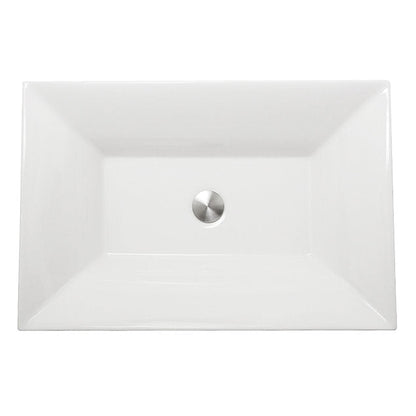 Nantucket Sinks Regatta 25" W x 17" D Cannes Italian Fireclay Rectangular Glazed White Semi Recessed Vanity Sink