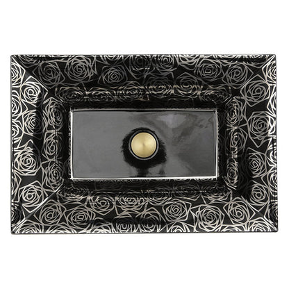 Nantucket Sinks Regatta 25" W x 17" D Porto Cervo Italian Fireclay Rectangular Glazed Black Platinum Semi Recessed Vanity Sink