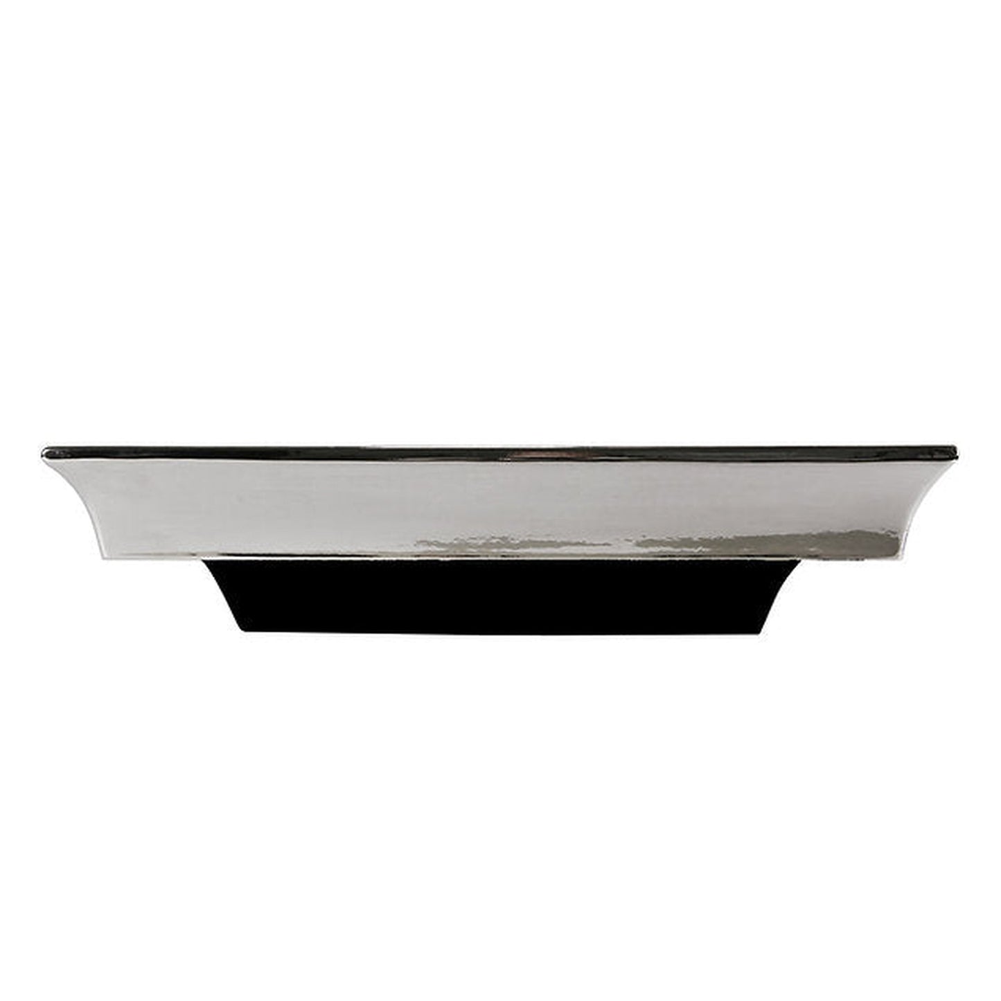 Nantucket Sinks Regatta 25" W x 17" D Porto Cervo Italian Fireclay Rectangular Glazed Black Platinum Semi Recessed Vanity Sink