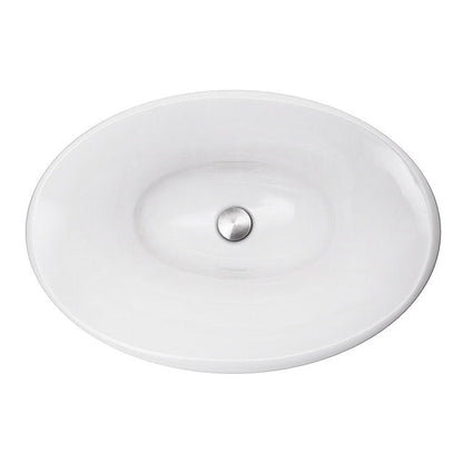 Nantucket Sinks Regatta 25" W x 18" Tortala Italian Fireclay Drop-In White Oval Vanity Sink