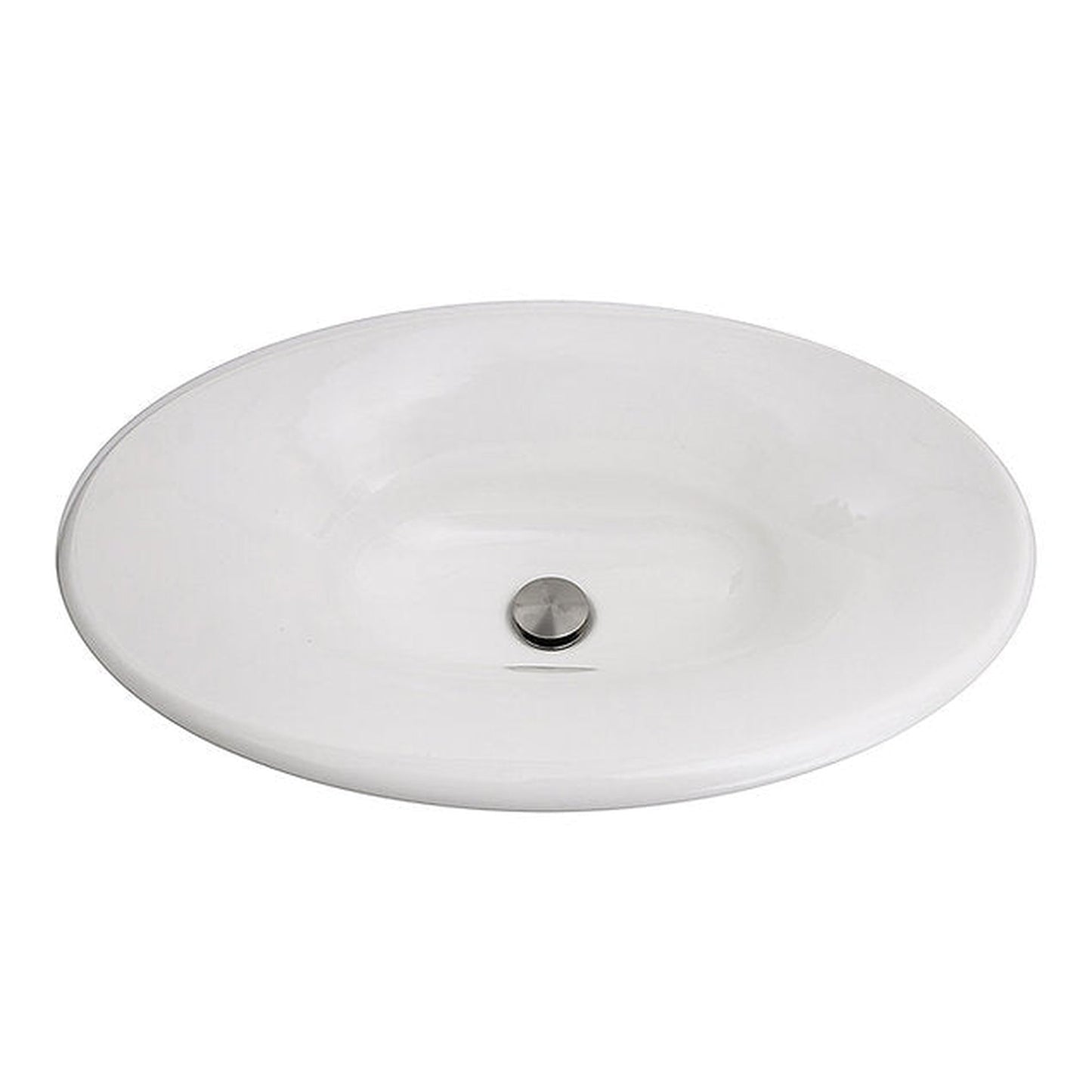 Nantucket Sinks Regatta 25" W x 18" Tortala Italian Fireclay Drop-In White Oval Vanity Sink